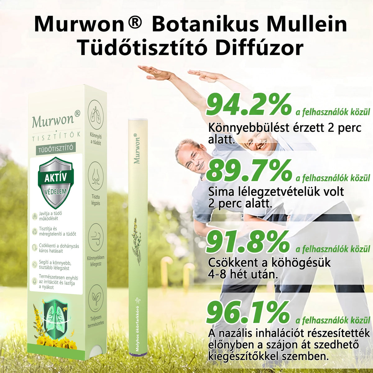 🇭🇺 Hivatalos Webáruház✅𝑴𝒖𝒓𝒘𝒐𝒏® Gyógynövényes Légzéskönnyítő Inhalátor 🌿 (Természetes támogatás a tiszta légutakért és a friss torokért)1💝