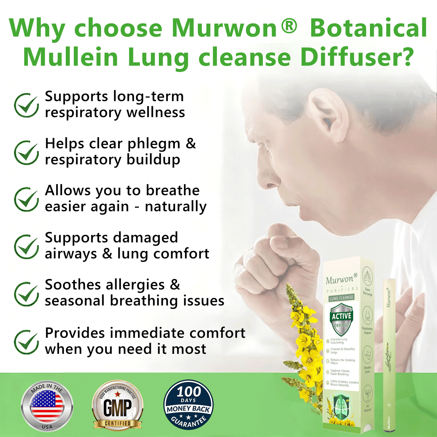 🇺🇸 𝐏𝐫𝐨𝐮𝐝𝐥𝐲 𝐌𝐚𝐝𝐞 & 𝐒𝐡𝐢𝐩𝐩𝐞𝐝 𝐢𝐧 𝐭𝐡𝐞 𝐔𝐒A✅𝐌𝐮𝐫𝐰𝒐𝒏® 𝐁𝐨𝐭𝐚𝐧𝐢𝐜𝐚𝐥 𝐌𝐮𝐥𝐥𝐞𝐢𝐧 𝐋𝐮𝐧𝐠 𝐂𝐥𝐞𝐚𝐧𝐬𝐞 𝐃𝐢𝐟𝐟𝐮𝐬𝐞𝐫🔥(👨‍⚕️Cough, Pharyngitis, shortness of breath, sputum, stuffy nose, bronchitis, bronchitis, allergy symptoms, lung discomfort)1❤️