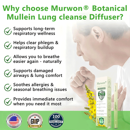 🇺🇸 𝐏𝐫𝐨𝐮𝐝𝐥𝐲 𝐌𝐚𝐝𝐞 & 𝐒𝐡𝐢𝐩𝐩𝐞𝐝 𝐢𝐧 𝐭𝐡𝐞 𝐔𝐒A✅𝐌𝐮𝐫𝐰𝒐𝒏® 𝐁𝐨𝐭𝐚𝐧𝐢𝐜𝐚𝐥 𝐌𝐮𝐥𝐥𝐞𝐢𝐧 𝐋𝐮𝐧𝐠 𝐂𝐥𝐞𝐚𝐧𝐬𝐞 𝐃𝐢𝐟𝐟𝐮𝐬𝐞𝐫🔥(👨‍⚕️Cough, Pharyngitis, shortness of breath, sputum, stuffy nose, bronchitis, bronchitis, allergy symptoms, lung discomfort)1❤️