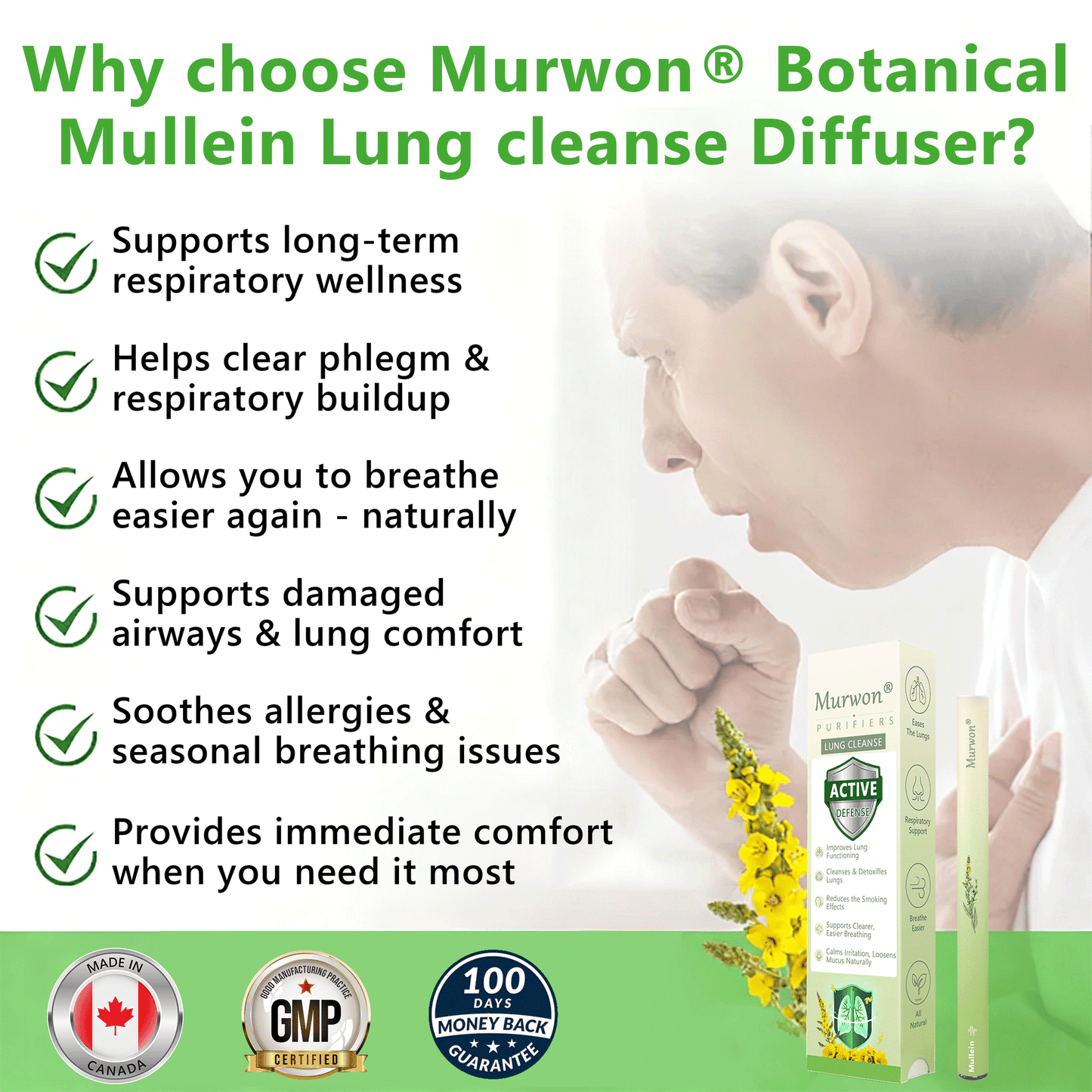 🇨🇦 𝐏𝐫𝐨𝐮𝐝𝐥𝐲 𝐂𝐚𝐧𝐚𝐝𝐢𝐚𝐧 𝗠𝗮𝗱𝗲 & 𝑺𝒉𝒊𝒑𝒑𝒆𝒅✅𝐌𝐮𝐫𝐰𝒐𝒏® 𝐁𝐨𝐭𝐚𝐧𝐢𝐜𝐚𝐥 𝐌𝐮𝐥𝐥𝐞𝐢𝐧 𝐋𝐮𝐧𝐠 𝐂𝐥𝐞𝐚𝐧𝐬𝐞 𝐃𝐢𝐟𝐟𝐮𝐬𝐞𝐫🔥(👨‍⚕️Cough, Pharyngitis, shortness of breath, sputum, stuffy nose, bronchitis, bronchitis, allergy symptoms, lung discomfort)3❤️